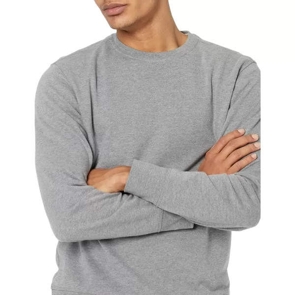 imageAmazon Essentials Mens LongSleeve Lightweight Fleece French Terry Crewneck SweatshirtCharcoal Heather