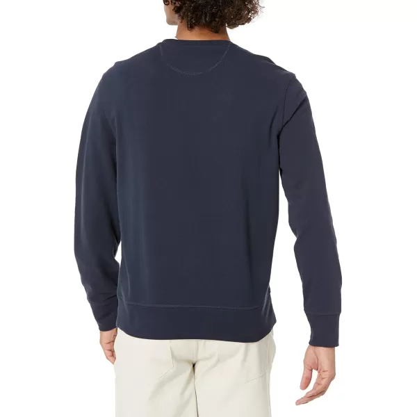 imageAmazon Essentials Mens LongSleeve Lightweight Fleece French Terry Crewneck SweatshirtDark Navy