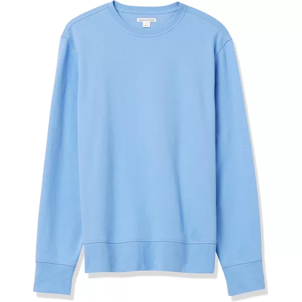 imageAmazon Essentials Mens LongSleeve Lightweight Fleece French Terry Crewneck SweatshirtFrench Blue