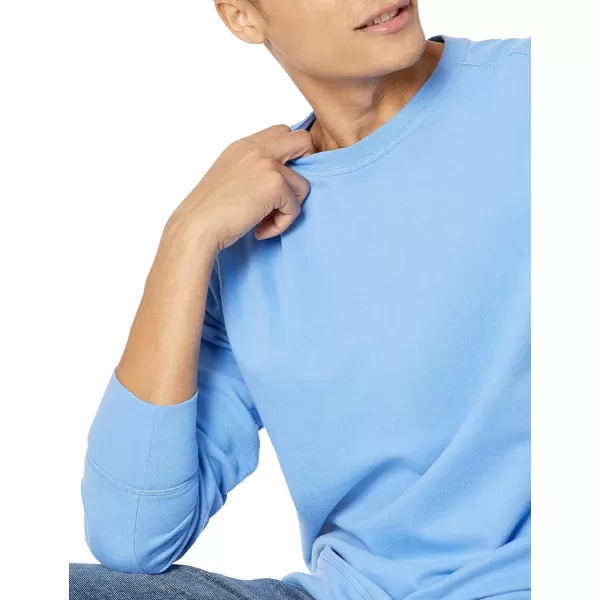 imageAmazon Essentials Mens LongSleeve Lightweight Fleece French Terry Crewneck SweatshirtFrench Blue