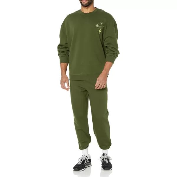 imageAmazon Essentials Mens OversizedFit Crewneck Sweatshirt Available in Big ampamp TallDark Olive