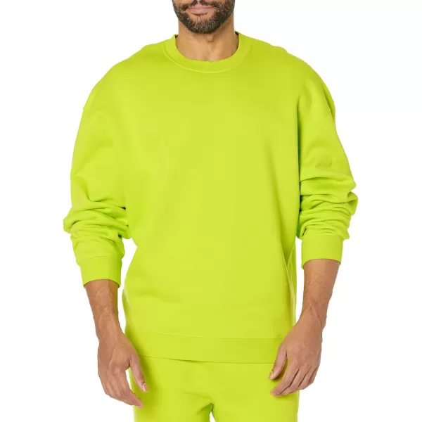 imageAmazon Essentials Mens OversizedFit Crewneck Sweatshirt Available in Big ampamp TallLime Green