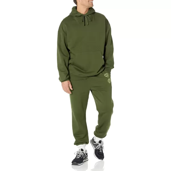 imageAmazon Essentials Mens OversizedFit Sweatshirt Hoodie Available in Big ampamp TallDark Olive