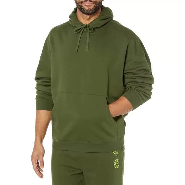 imageAmazon Essentials Mens OversizedFit Sweatshirt Hoodie Available in Big ampamp TallDark Olive
