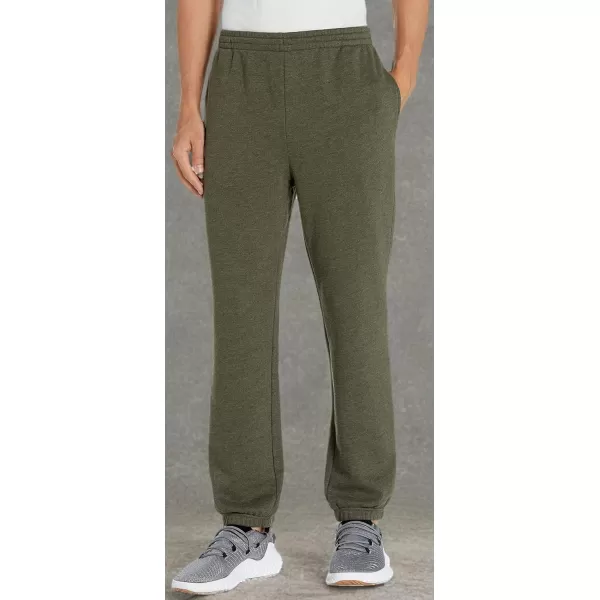 imageAmazon Essentials Sweatpants for Men Fleece Closed Bottom Available in Big and TallOlive Heather