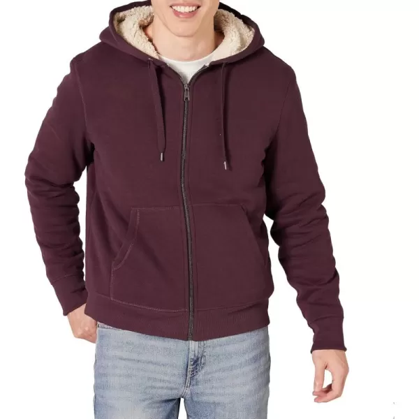 imageAmazon Essentials Hoodie For Men SherpaLined FullZip Fleece SweatshirtBurgundy