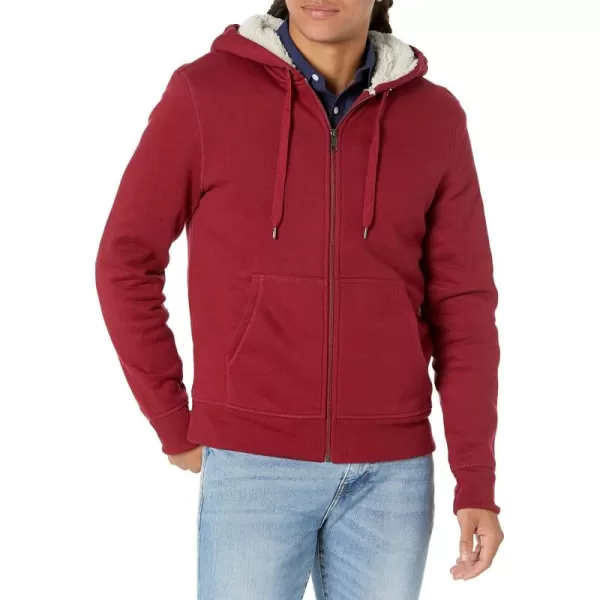 imageAmazon Essentials Hoodie For Men SherpaLined FullZip Fleece SweatshirtRed