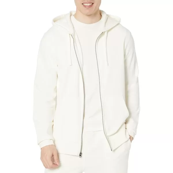 imageAmazon Essentials Mens LongSleeve French Terry FullZip Hoodie Available in Big ampamp TallEggshell White