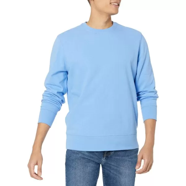 imageAmazon Essentials Mens LongSleeve Lightweight Fleece French Terry Crewneck SweatshirtFrench Blue