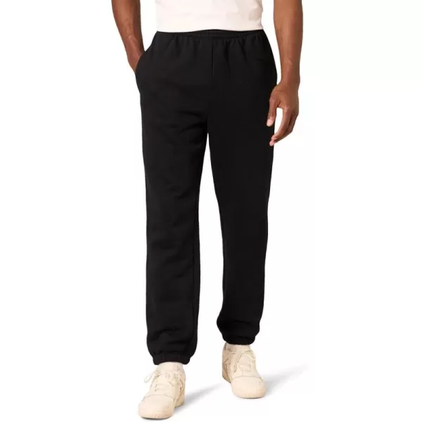 imageAmazon Essentials Sweatpants for Men Fleece Closed Bottom Available in Big and TallBlack