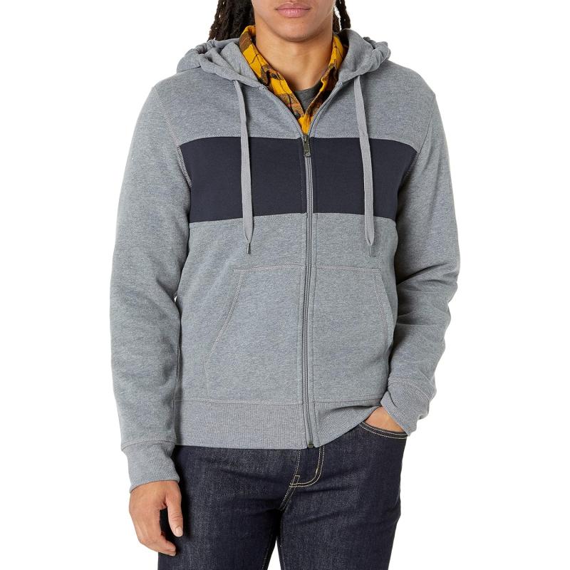 imageAmazon Essentials Mens FullZip Fleece Hoodie Available in Big ampamp TallBlack Grey Heather