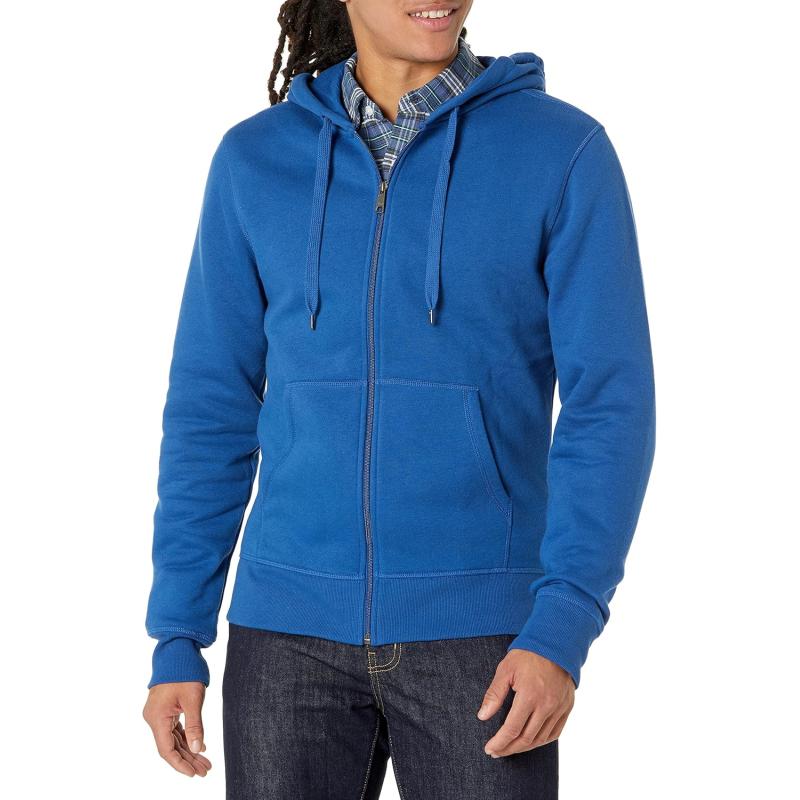 imageAmazon Essentials Mens FullZip Fleece Hoodie Available in Big ampamp TallBlue