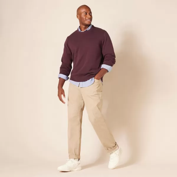 imageAmazon Essentials Mens Crewneck Sweater Available in Big ampamp TallBurgundy