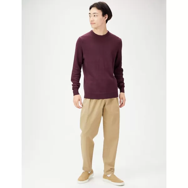 imageAmazon Essentials Mens Crewneck Sweater Available in Big ampamp TallBurgundy