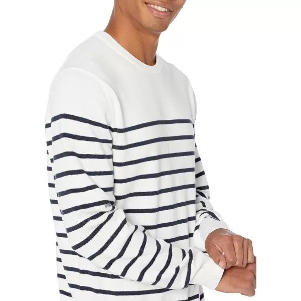 imageAmazon Essentials Mens Crewneck Sweater Available in Big ampamp TallNavy White Placed Stripe