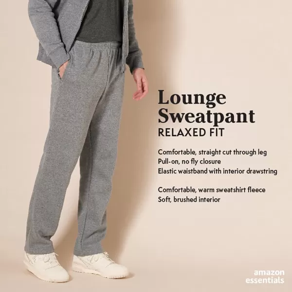 imageAmazon Essentials Mens Fleece Open Bottom Sweatpant Available in Big ampamp TallBlack