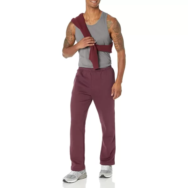 imageAmazon Essentials Mens Fleece Open Bottom Sweatpant Available in Big ampamp TallBurgundy