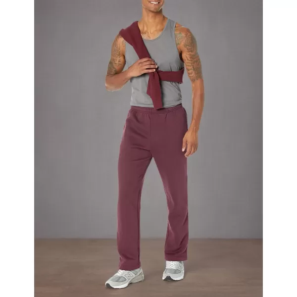 imageAmazon Essentials Mens Fleece Open Bottom Sweatpant Available in Big ampamp TallBurgundy