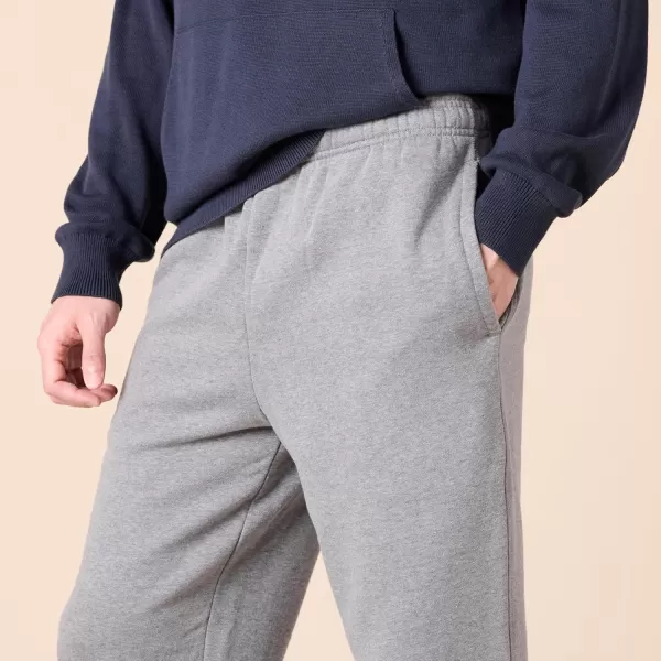 imageAmazon Essentials Mens Fleece Open Bottom Sweatpant Available in Big ampamp TallLight Grey Heather