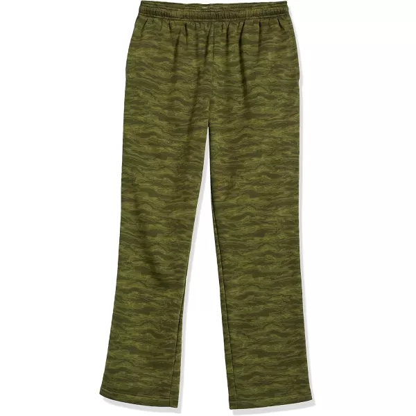 imageAmazon Essentials Mens Fleece Open Bottom Sweatpant Available in Big ampamp TallMilitary Green Abstract Camo