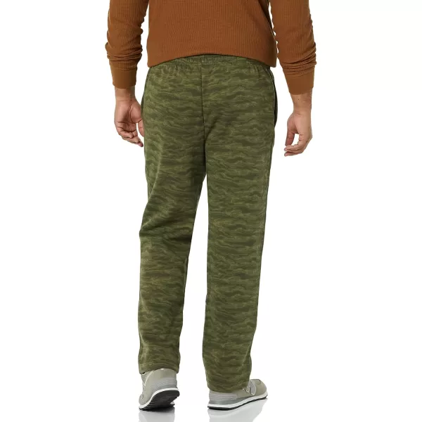 imageAmazon Essentials Mens Fleece Open Bottom Sweatpant Available in Big ampamp TallMilitary Green Abstract Camo