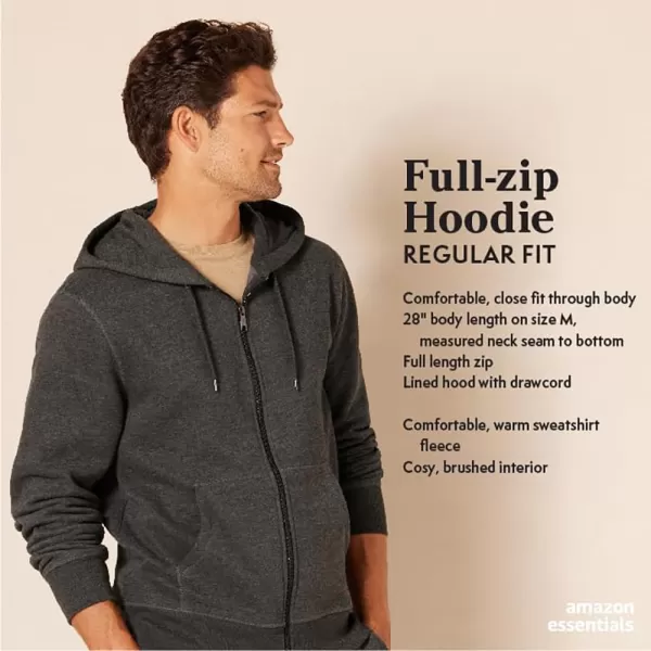 imageAmazon Essentials Mens FullZip Fleece Hoodie Available in Big ampamp TallBlack