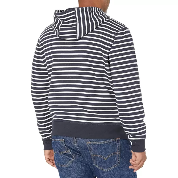 imageAmazon Essentials Mens FullZip Fleece Hoodie Available in Big ampamp TallNavy White Stripe