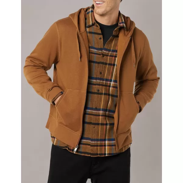 imageAmazon Essentials Mens FullZip Fleece Hoodie Available in Big ampamp TallToffee Brown