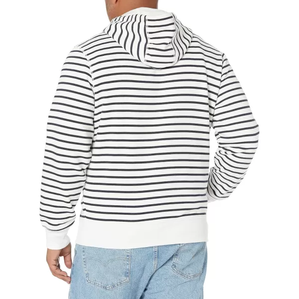 imageAmazon Essentials Mens FullZip Fleece Hoodie Available in Big ampamp TallWhite Stripe