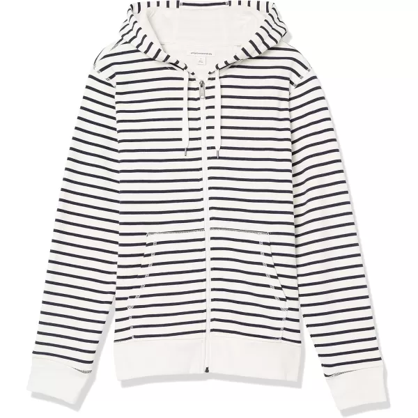 imageAmazon Essentials Mens FullZip Fleece Hoodie Available in Big ampamp TallWhite Stripe