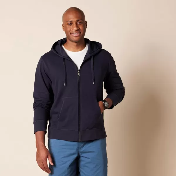 imageAmazon Essentials Mens Lightweight French Terry FullZip HoodieDark Navy