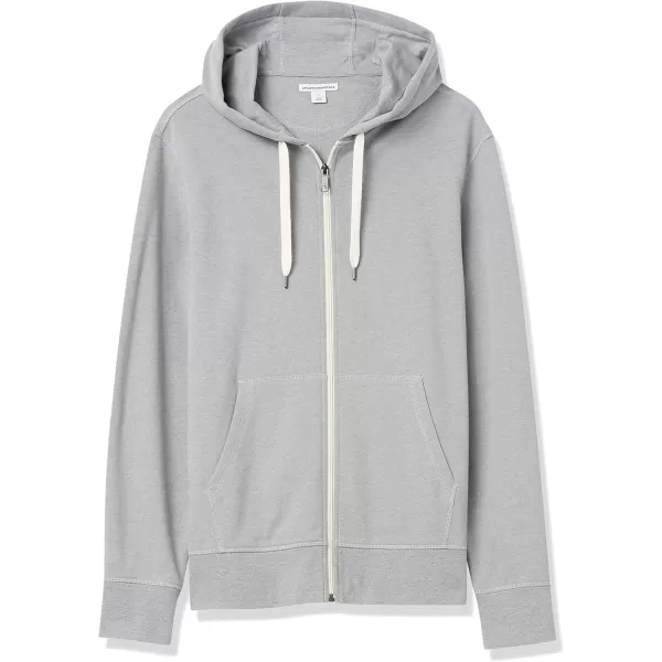 imageAmazon Essentials Mens Lightweight French Terry FullZip HoodieLight Grey Heather