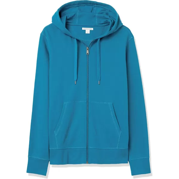 imageAmazon Essentials Mens Lightweight French Terry FullZip HoodieTeal Blue