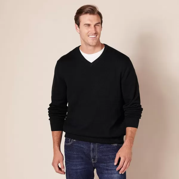 imageAmazon Essentials Mens VNeck Sweater Available in Big ampamp TallBlack