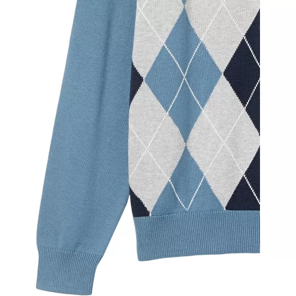 imageAmazon Essentials Mens VNeck Sweater Available in Big ampamp TallBlue Argyle