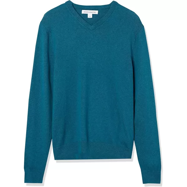imageAmazon Essentials Mens VNeck Sweater Available in Big ampamp TallTeal Blue Heather