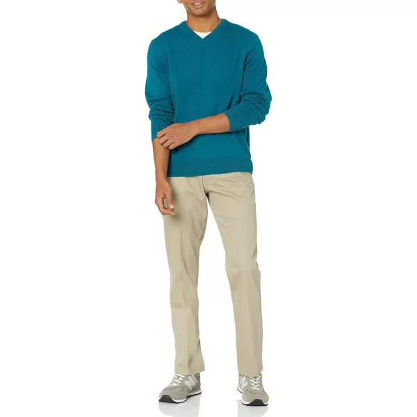 imageAmazon Essentials Mens VNeck Sweater Available in Big ampamp TallTeal Blue Heather