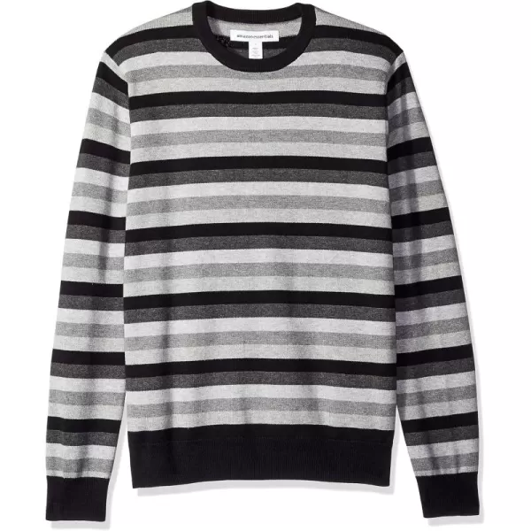 imageAmazon Essentials Mens Crewneck Sweater Available in Big ampamp TallBlack Grey Stripe