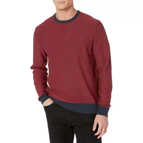 imageAmazon Essentials Mens Crewneck Sweater Available in Big ampamp TallNavy Red Mini Stripe