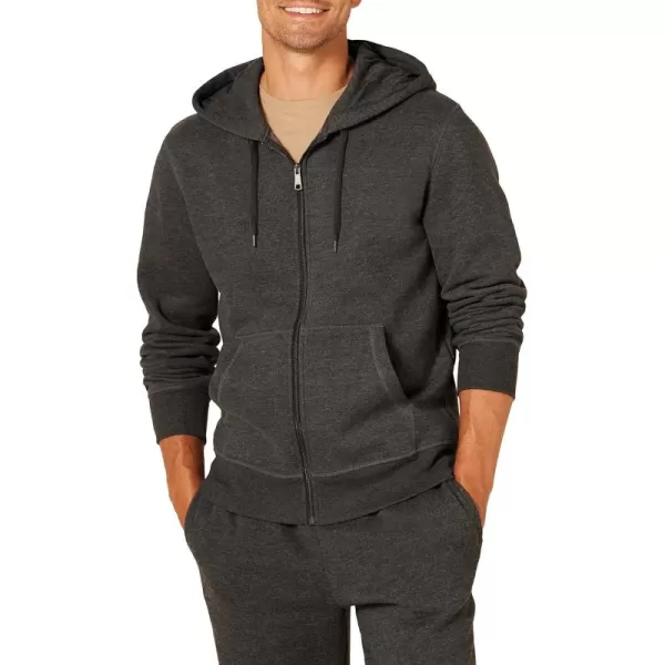 imageAmazon Essentials Mens FullZip Fleece Hoodie Available in Big ampamp TallCharcoal Heather