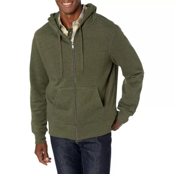 imageAmazon Essentials Mens FullZip Fleece Hoodie Available in Big ampamp TallOlive Heather