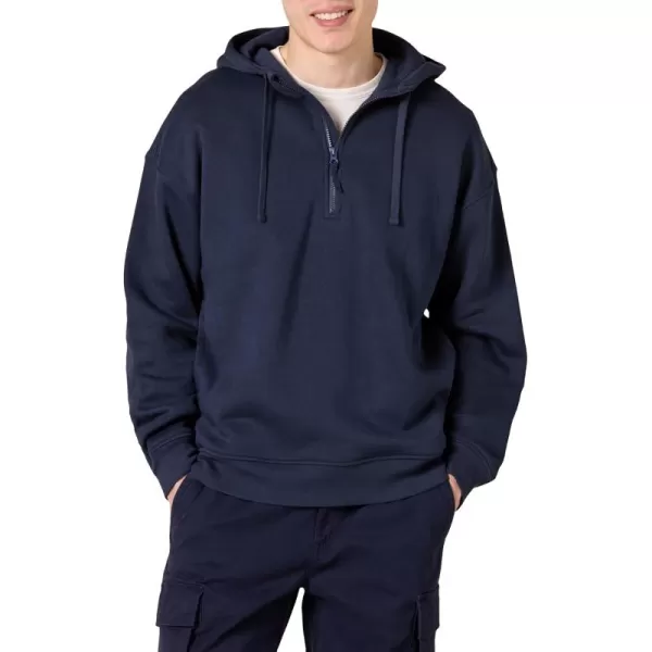 imageAmazon Essentials Mens QuarterZip OversizedFit Hoodie SweatshirtNavy