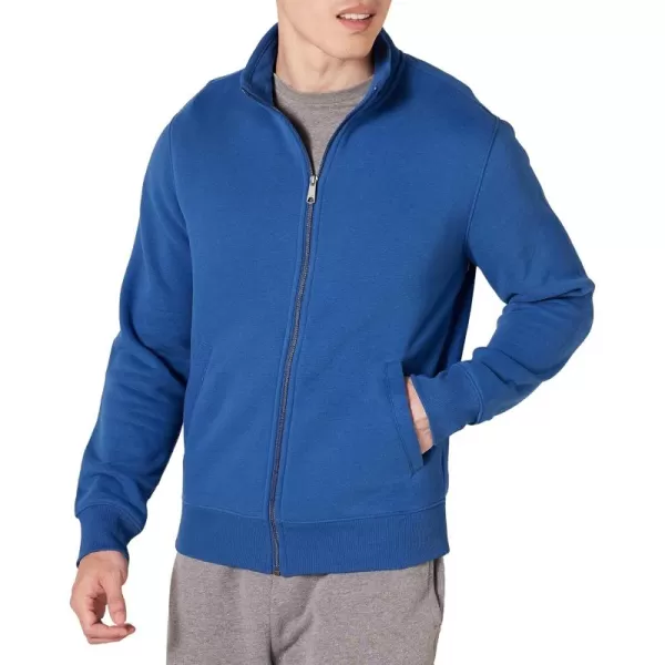 imageAmazon Essentials Mens Sweatshirt Mock Neck Fleece Zip UpBlue