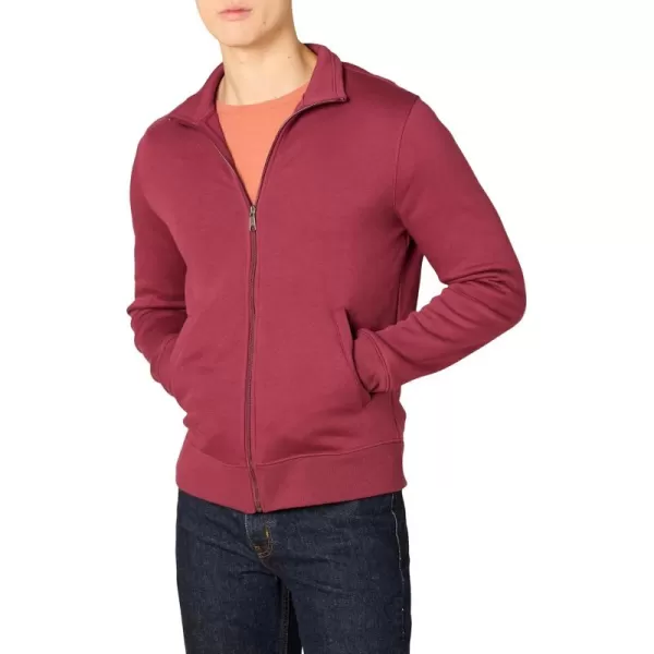 imageAmazon Essentials Mens Sweatshirt Mock Neck Fleece Zip UpRed