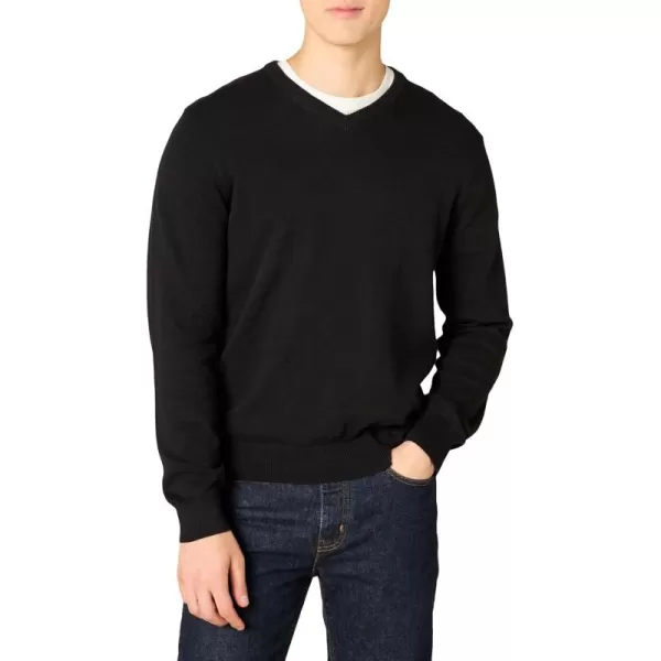 imageAmazon Essentials Mens VNeck Sweater Available in Big ampamp TallBlack