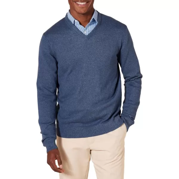 imageAmazon Essentials Mens VNeck Sweater Available in Big ampamp TallBlue Heather