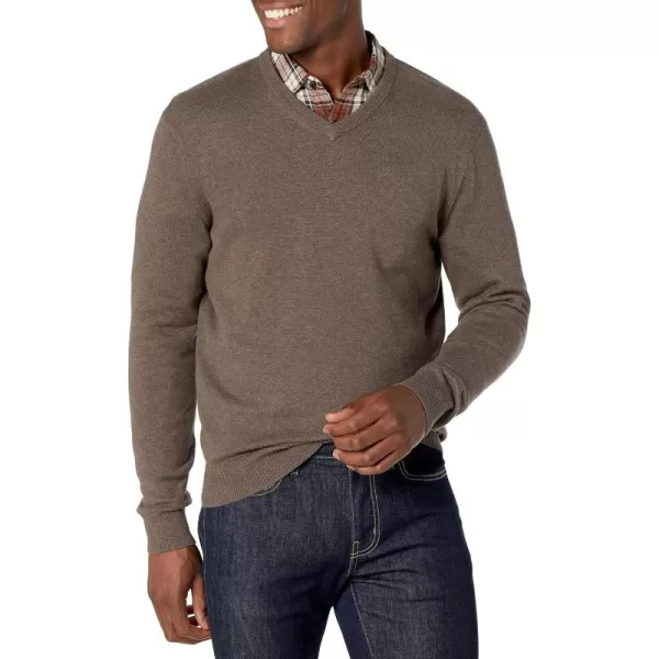 imageAmazon Essentials Mens VNeck Sweater Available in Big ampamp TallBrown Heather