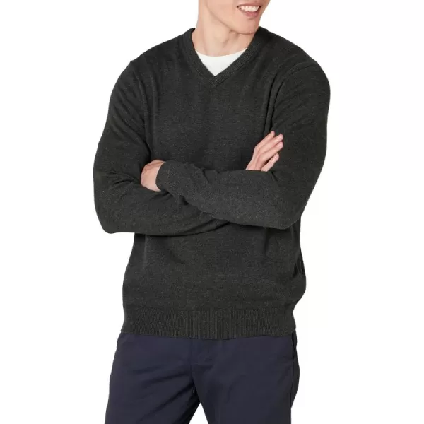 imageAmazon Essentials Mens VNeck Sweater Available in Big ampamp TallCharcoal Heather