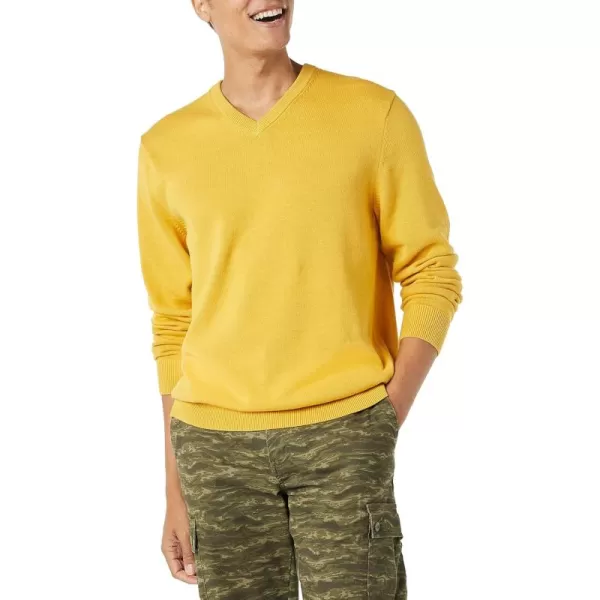 imageAmazon Essentials Mens VNeck Sweater Available in Big ampamp TallGold