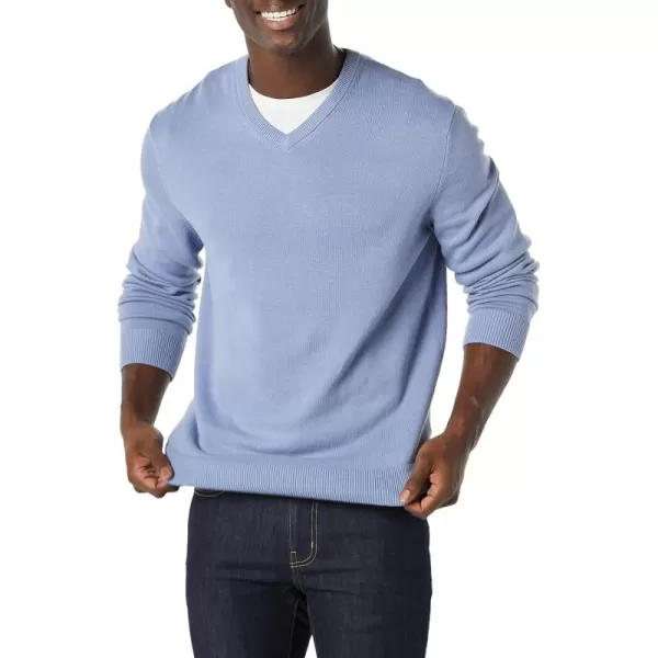 imageAmazon Essentials Mens VNeck Sweater Available in Big ampamp TallLight Blue